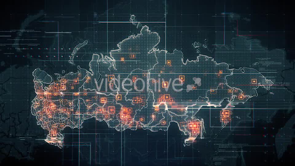 Black Russia Map with Lines Rollback Camera 4K Videohive 19713977 Motion Graphics Image 7