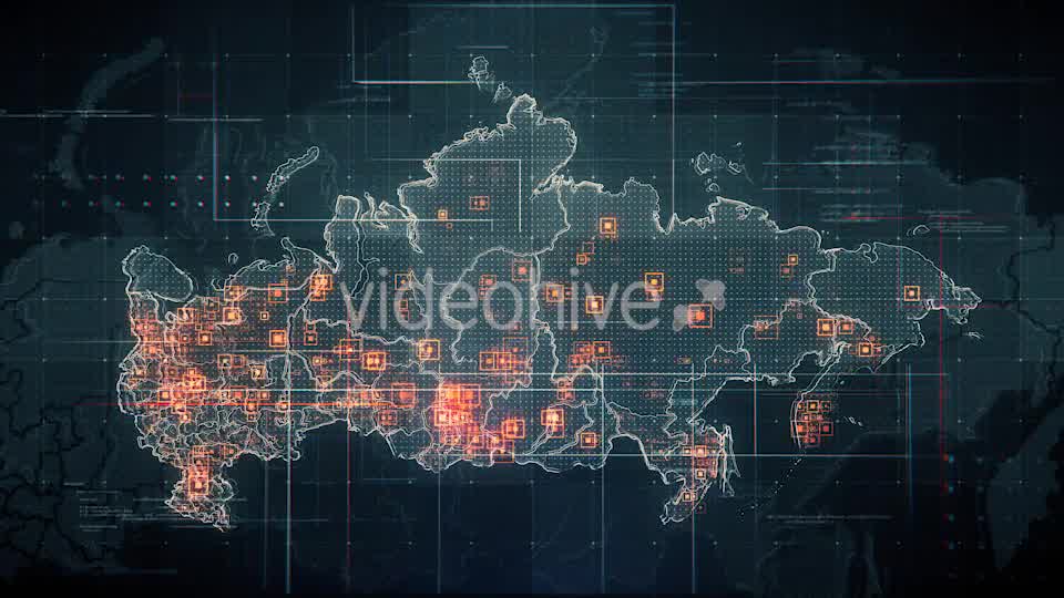 Black Russia Map with Lines Rollback Camera 4K Videohive 19713977 Motion Graphics Image 8