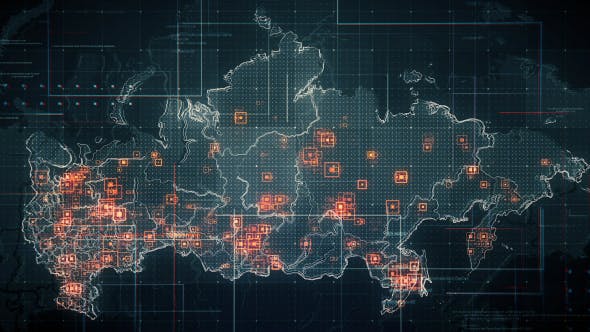 Black Russia Map with Lines Rollback Camera 4K - Download 19713977 Videohive