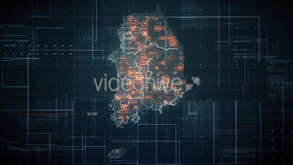 Black South Korea Map with Lines Rollback Camera 4K Videohive 19814400 Motion Graphics Image 4