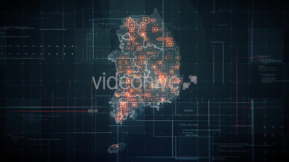 Black South Korea Map with Lines Rollback Camera 4K Videohive 19814400 Motion Graphics Image 5