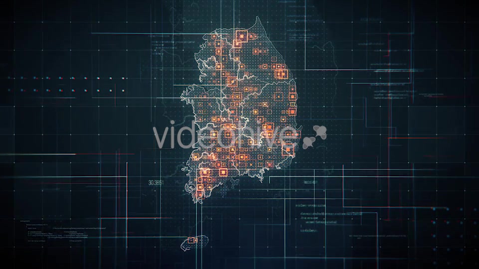 Black South Korea Map with Lines Rollback Camera 4K Videohive 19814400 Motion Graphics Image 6
