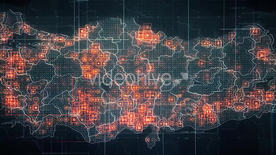 Black Turkey Map with Lines Rollback Camera 4K Videohive 20034184 Motion Graphics Image 1