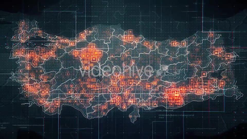 Black Turkey Map with Lines Rollback Camera 4K Videohive 20034184 Motion Graphics Image 3