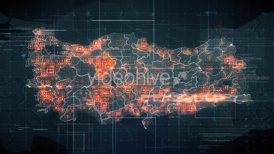 Black Turkey Map with Lines Rollback Camera 4K Videohive 20034184 Motion Graphics Image 7