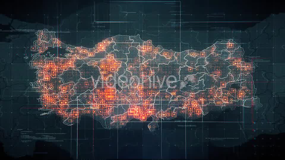 Black Turkey Map with Lines Rollback Camera 4K Videohive 20034184 Motion Graphics Image 8