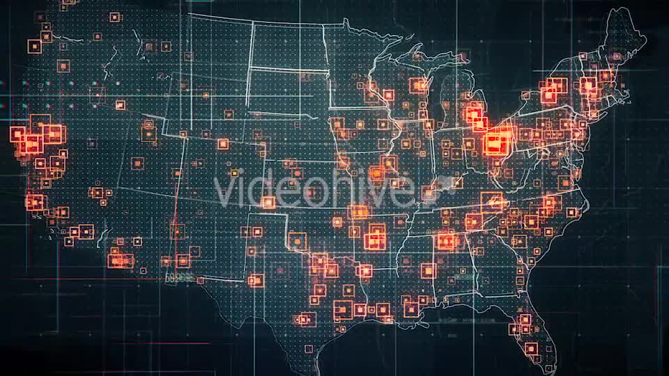 Black USA Map with Lines Rollback Camera 4K Videohive 19681667 Motion Graphics Image 1