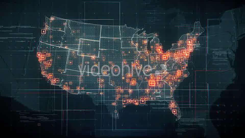 Black USA Map with Lines Rollback Camera 4K Videohive 19681667 Motion Graphics Image 10