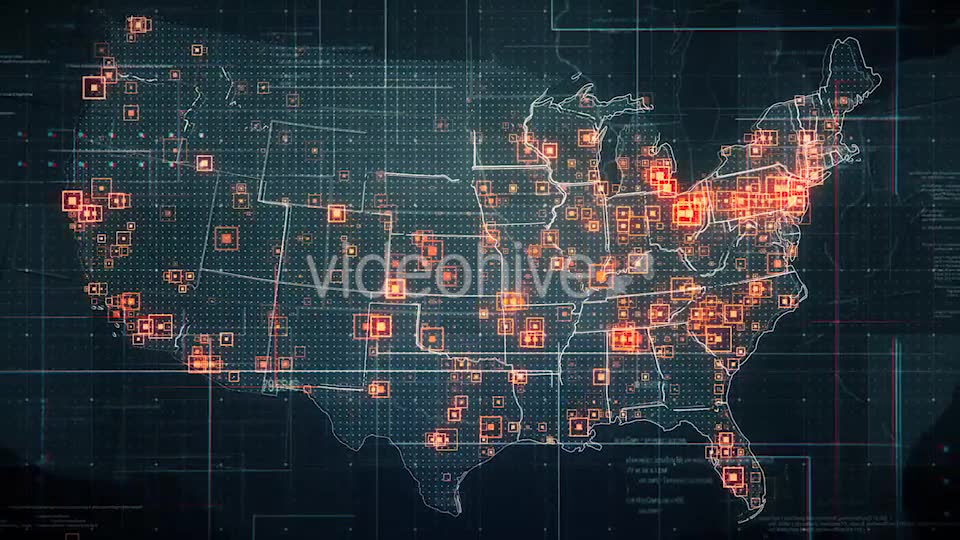 Black USA Map with Lines Rollback Camera 4K Videohive 19681667 Motion Graphics Image 2