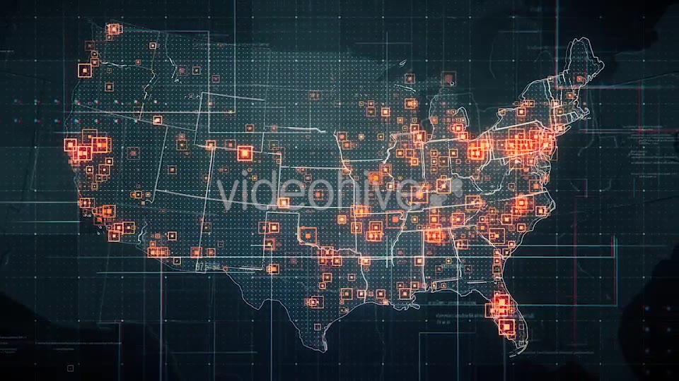 Black USA Map with Lines Rollback Camera 4K Videohive 19681667 Motion Graphics Image 3