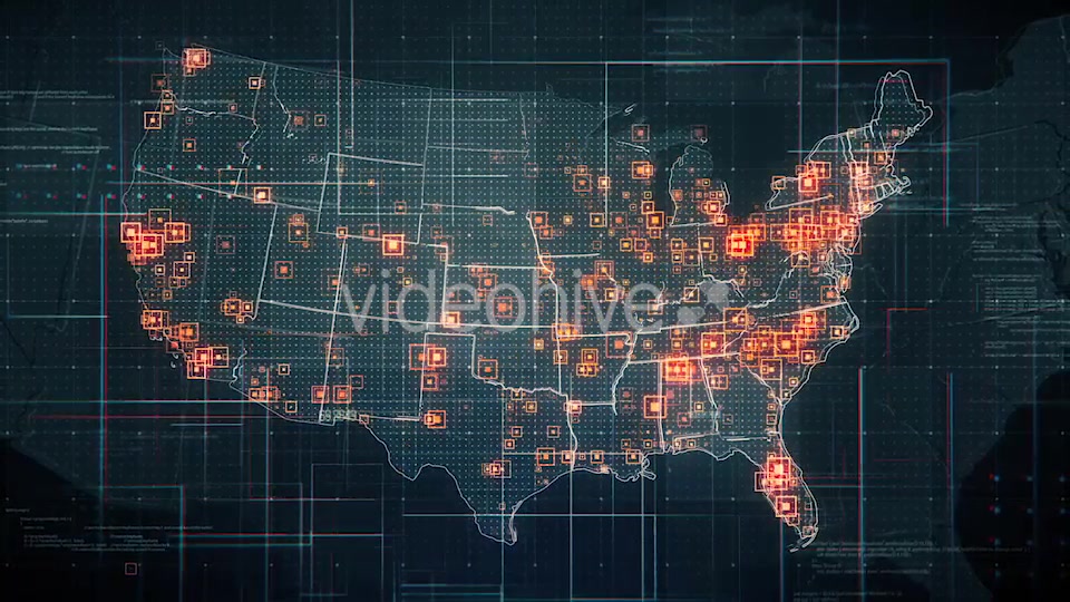 Black USA Map with Lines Rollback Camera 4K Videohive 19681667 Motion Graphics Image 4