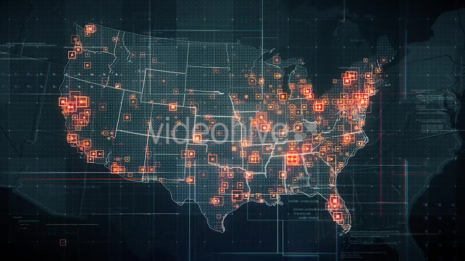 Black USA Map with Lines Rollback Camera 4K Videohive 19681667 Motion Graphics Image 5