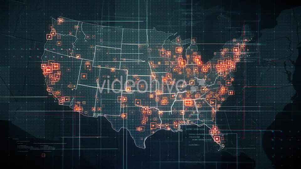Black USA Map with Lines Rollback Camera 4K Videohive 19681667 Motion Graphics Image 6