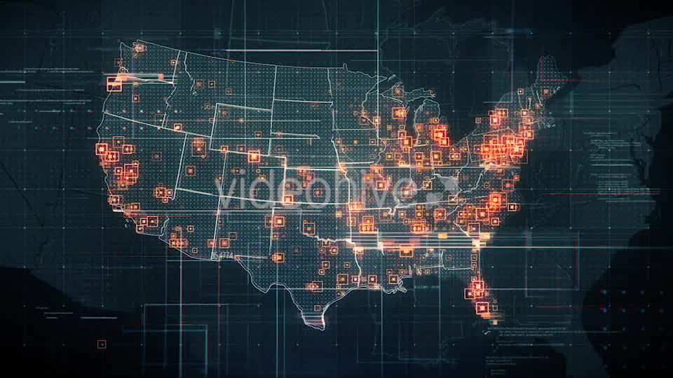 Black USA Map with Lines Rollback Camera 4K Videohive 19681667 Motion Graphics Image 7
