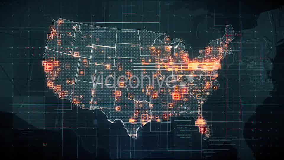Black USA Map with Lines Rollback Camera 4K Videohive 19681667 Motion Graphics Image 9
