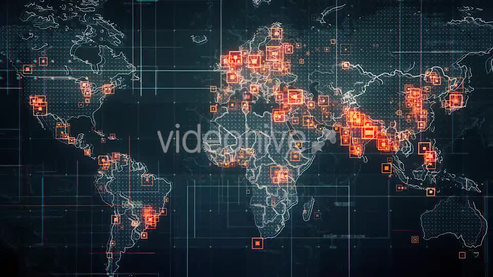 Black World Map with Lines Rollback Camera 4K Videohive 19681132 Motion Graphics Image 1