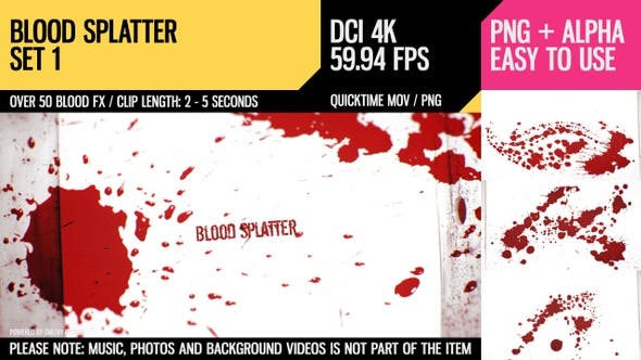 Blood Splatter (4K Set 1) - Download Videohive 22642965