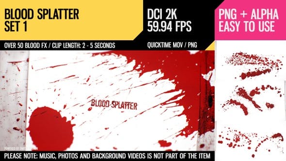 Blood Splatter (HD Set 1) - Download 22642968 Videohive