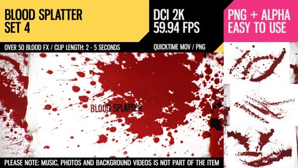 Blood Splatter (HD Set 4) - 22696010 Videohive Download
