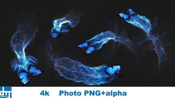 Blue Butterfly Gorgeous Particle Light Trailing Flying V3 - 18716440 Videohive Download
