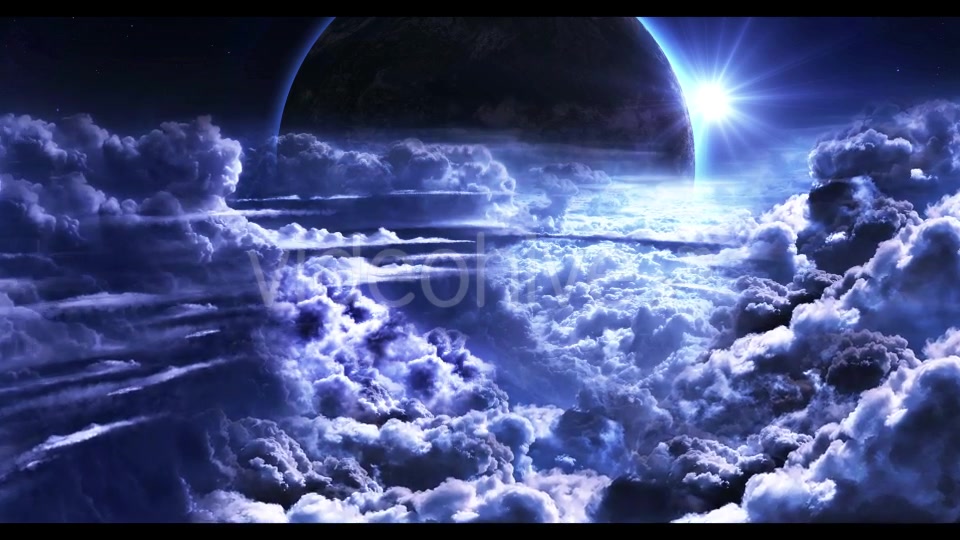 Blue Clouds with Planet and Star on the Background Videohive 20547009 Motion Graphics Image 4
