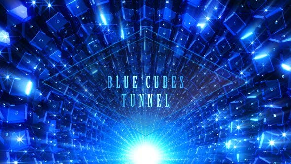 Blue Cubes Tunnel - 21432310 Videohive Download