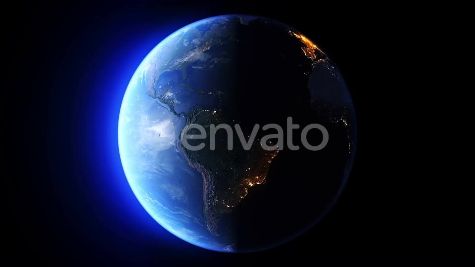 Blue Earth Day Vs Night Sun From West Seamless Loop Videohive 22753596 Motion Graphics Image 2