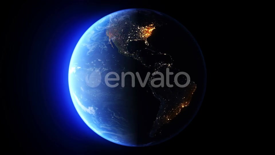 Blue Earth Day Vs Night Sun From West Seamless Loop Videohive 22753596 Motion Graphics Image 3