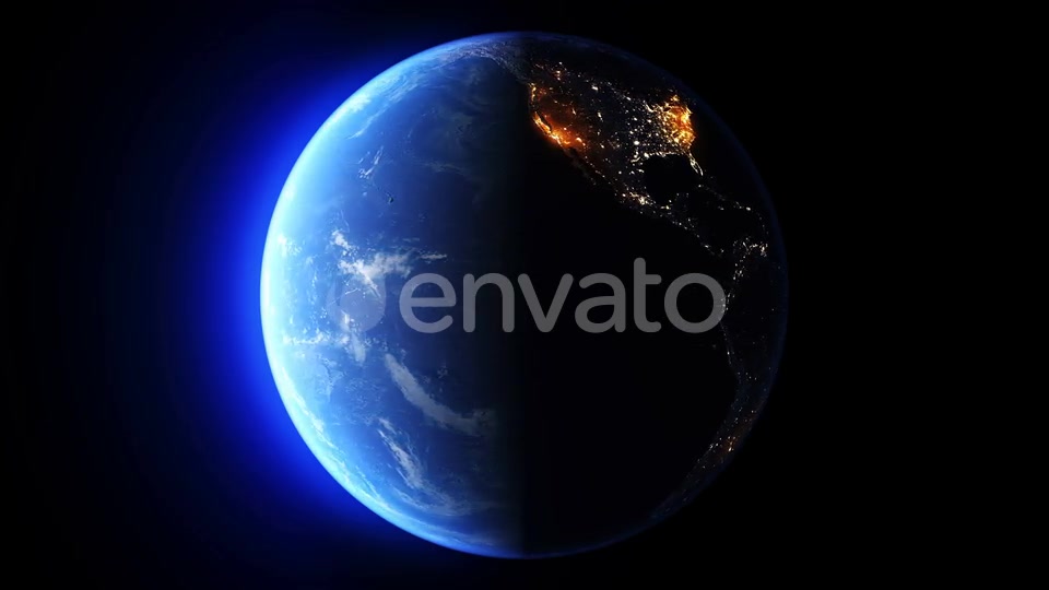 Blue Earth Day Vs Night Sun From West Seamless Loop Videohive 22753596 Motion Graphics Image 4