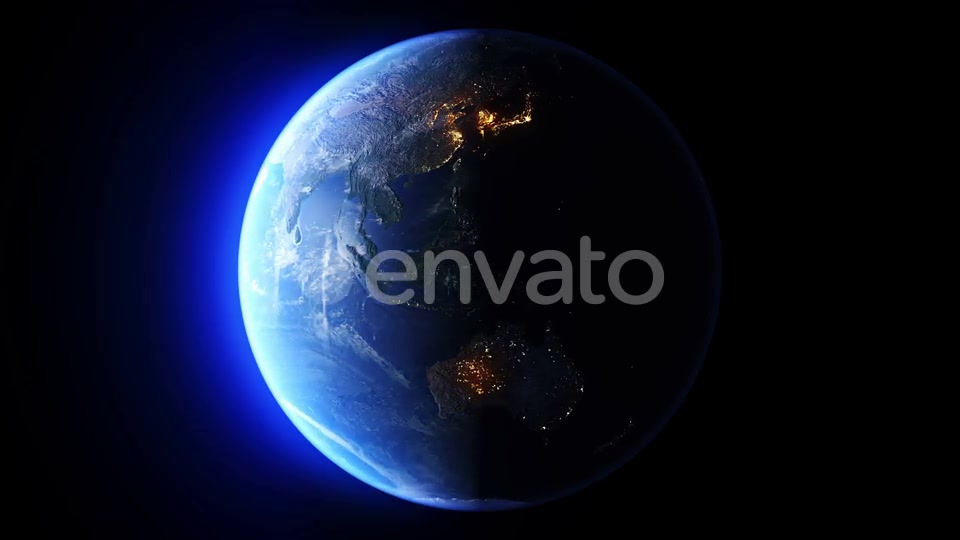 Blue Earth Day Vs Night Sun From West Seamless Loop Videohive 22753596 Motion Graphics Image 7