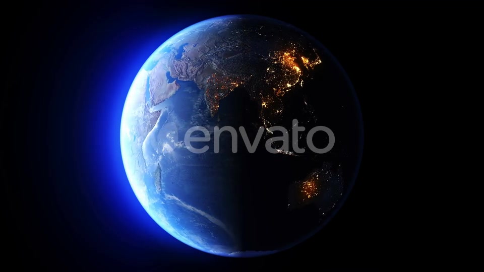 Blue Earth Day Vs Night Sun From West Seamless Loop Videohive 22753596 Motion Graphics Image 8
