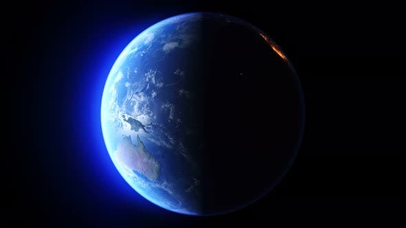 Blue Earth Day Vs Night Sun From West Seamless Loop - Download 22753596 Videohive