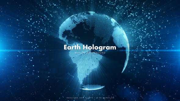 Blue Earth Hologram 4 - Videohive Download 9724703