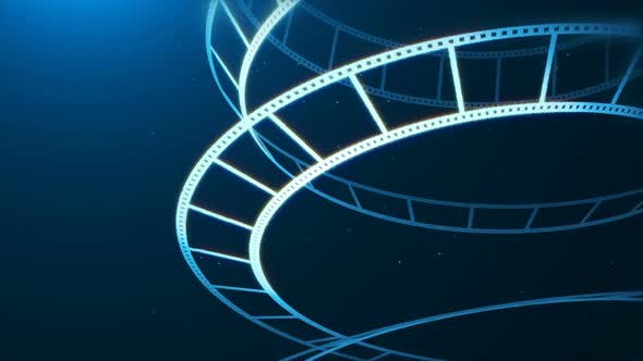 Blue Film Reel Rotation - Download Videohive 22642873