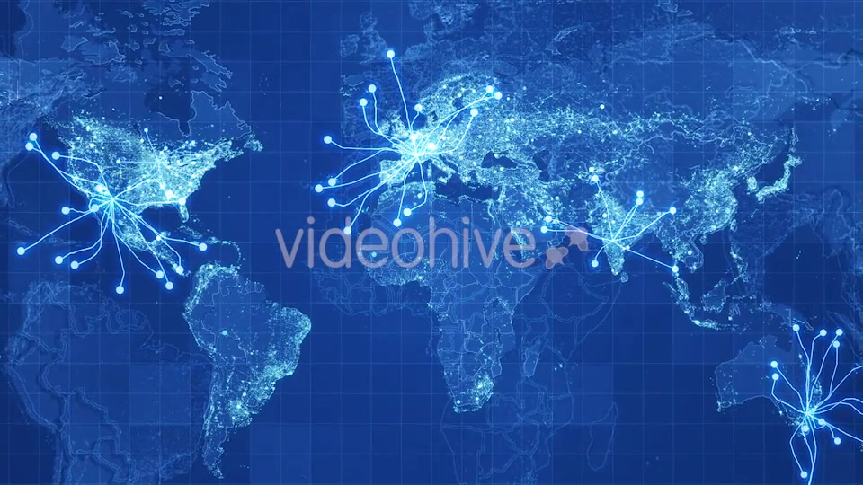 Blue Global Map Network Rollback 4K Videohive 19907564 Motion Graphics Image 3