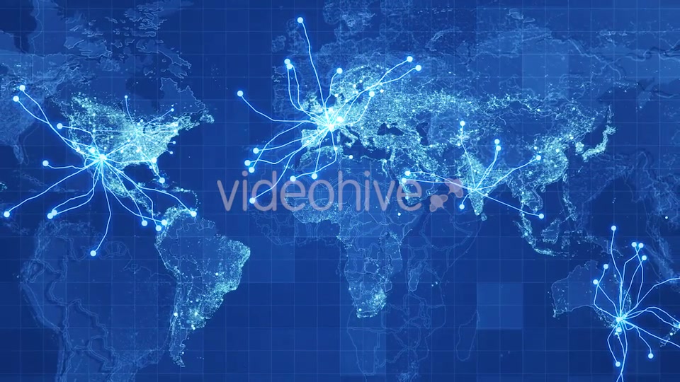 Blue Global Map Network Rollback 4K Videohive 19907564 Motion Graphics Image 4