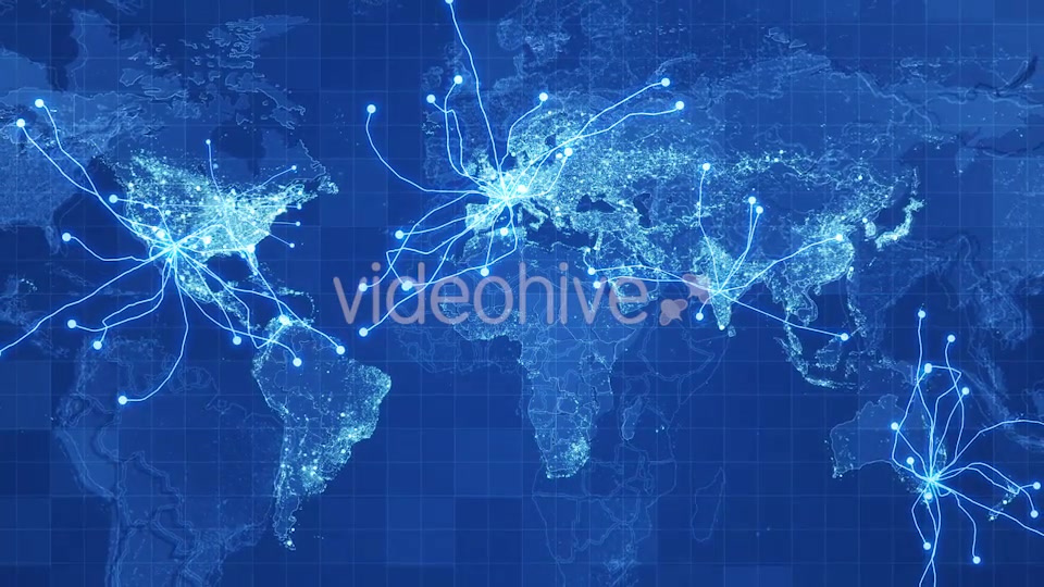 Blue Global Map Network Rollback 4K Videohive 19907564 Motion Graphics Image 5