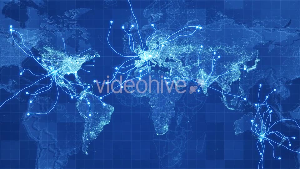 Blue Global Map Network Rollback 4K Videohive 19907564 Motion Graphics Image 6