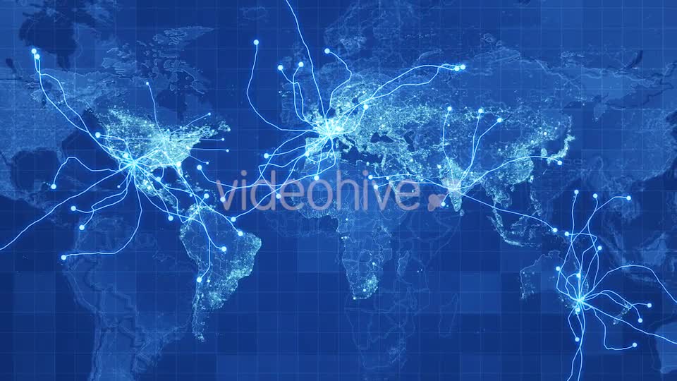 Blue Global Map Network Rollback 4K Videohive 19907564 Motion Graphics Image 7