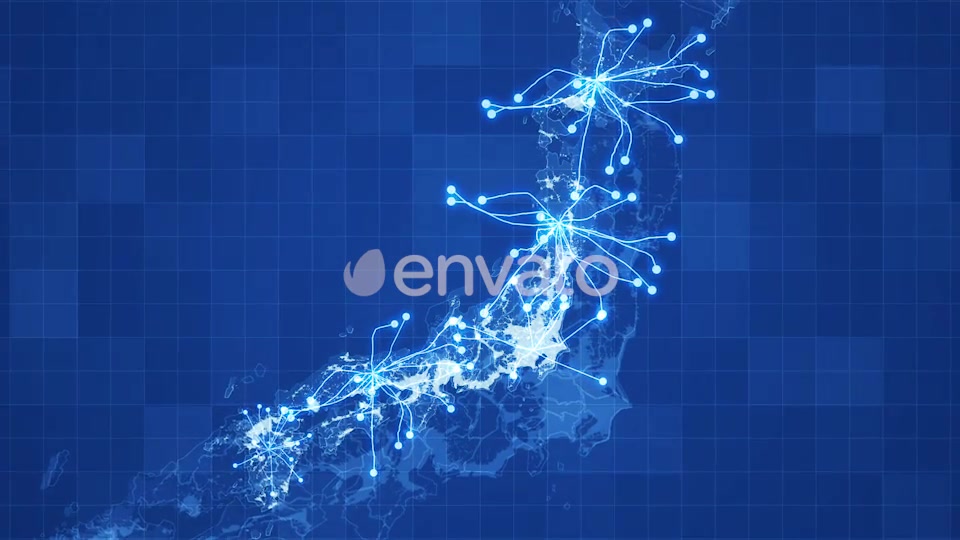 Blue Japan Map Network Rollback 4K Videohive 21860409 Motion Graphics Image 3