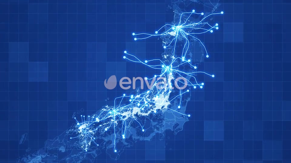 Blue Japan Map Network Rollback 4K Videohive 21860409 Motion Graphics Image 4