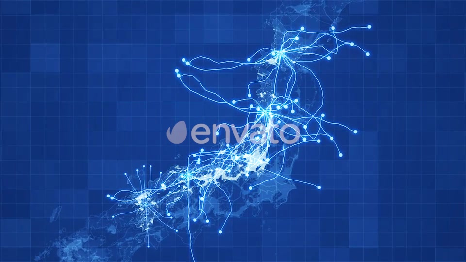 Blue Japan Map Network Rollback 4K Videohive 21860409 Motion Graphics Image 6