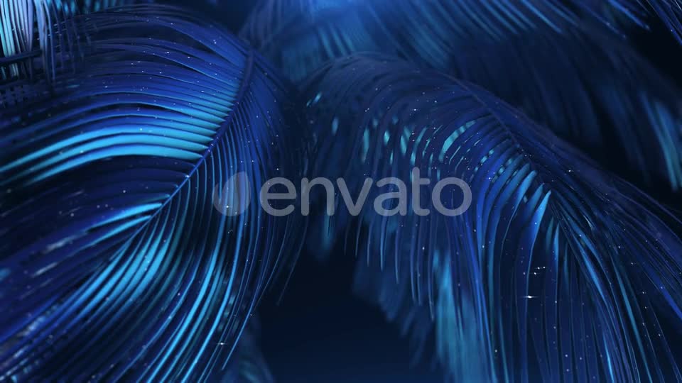 Blue violet Abstract Palms with Glitter Videohive 23249621 Motion Graphics Image 1