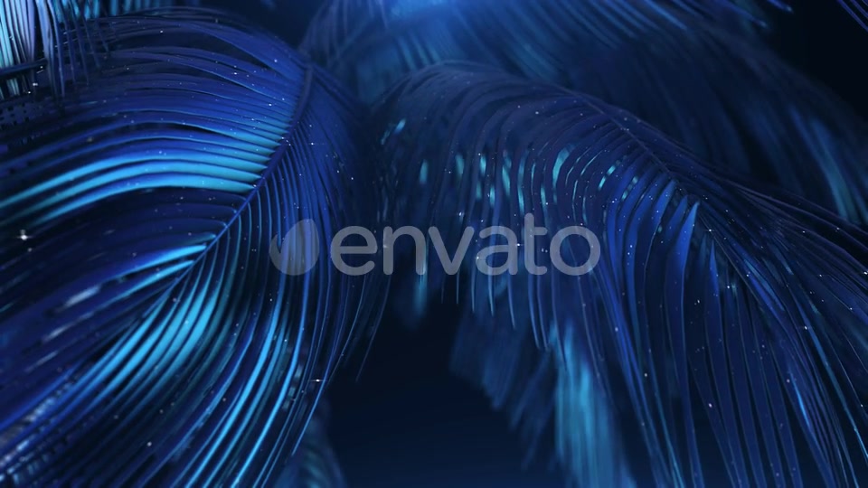 Blue violet Abstract Palms with Glitter Videohive 23249621 Motion Graphics Image 5