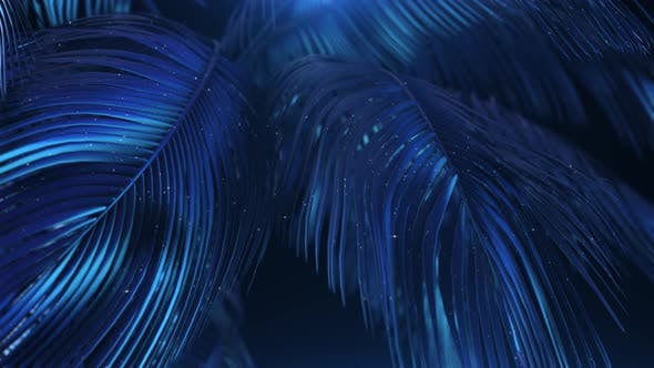 Blue violet Abstract Palms with Glitter - Download Videohive 23249621