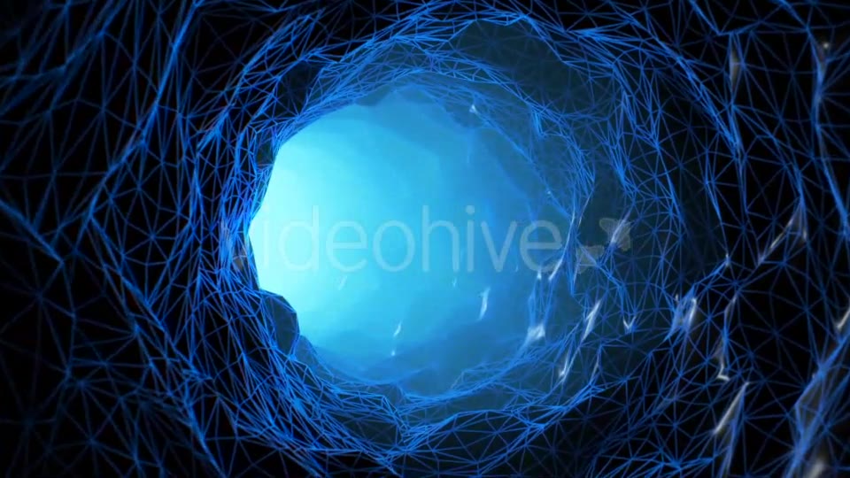 Blue Wireframe Endless Tunnel Videohive 18272792 Motion Graphics Image 2