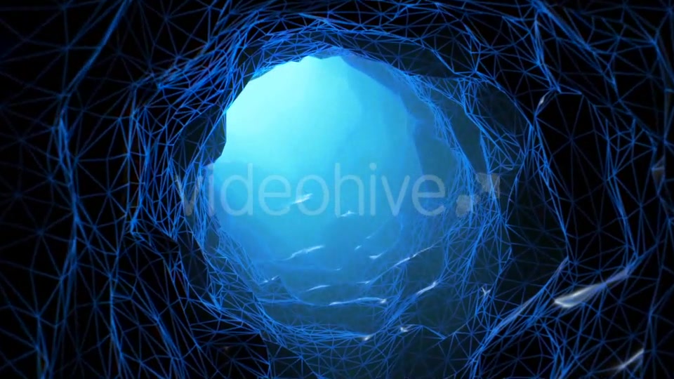 Blue Wireframe Endless Tunnel Videohive 18272792 Motion Graphics Image 4