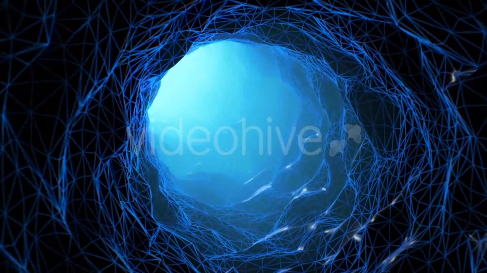 Blue Wireframe Endless Tunnel Videohive 18272792 Motion Graphics Image 5
