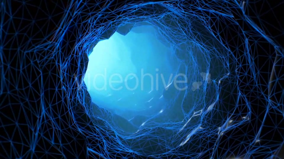 Blue Wireframe Endless Tunnel Videohive 18272792 Motion Graphics Image 6