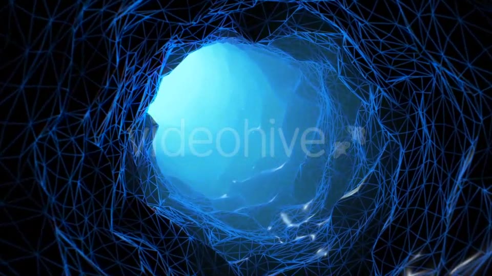 Blue Wireframe Endless Tunnel Videohive 18272792 Motion Graphics Image 7